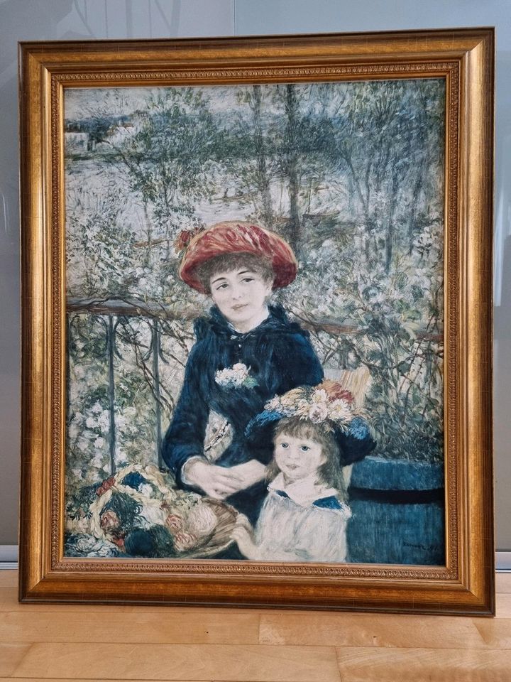 KUNSTDRUCK RENOIR ALT DRUCK PRUNKRAHMEN HOLZ KEIN ÖLGEMÄLDE BILD in Kumhausen