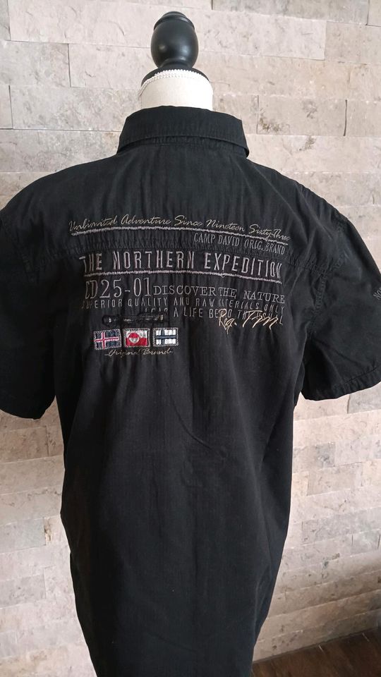 Camp David Herrenhemd XL 54 schwarz Baumwolle in Bretten