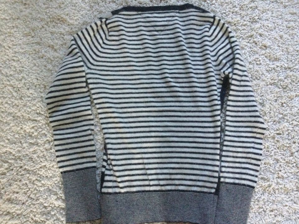 ❤️ Hilfiger Pulli schwarz blau Raute Ringel V 34 36 Pullover S in Melle