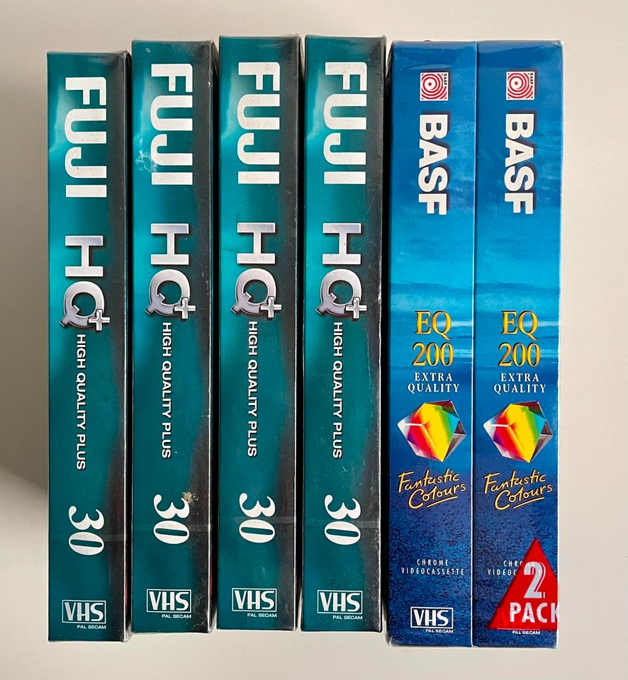 6x VHS Leer Kassetten Konvolut BASF FUJI NEU in Altdorf