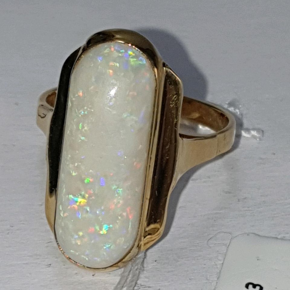 Echter Opal Goldring ( 585 Gold ) Größe 17,5 / 55 in Recklinghausen