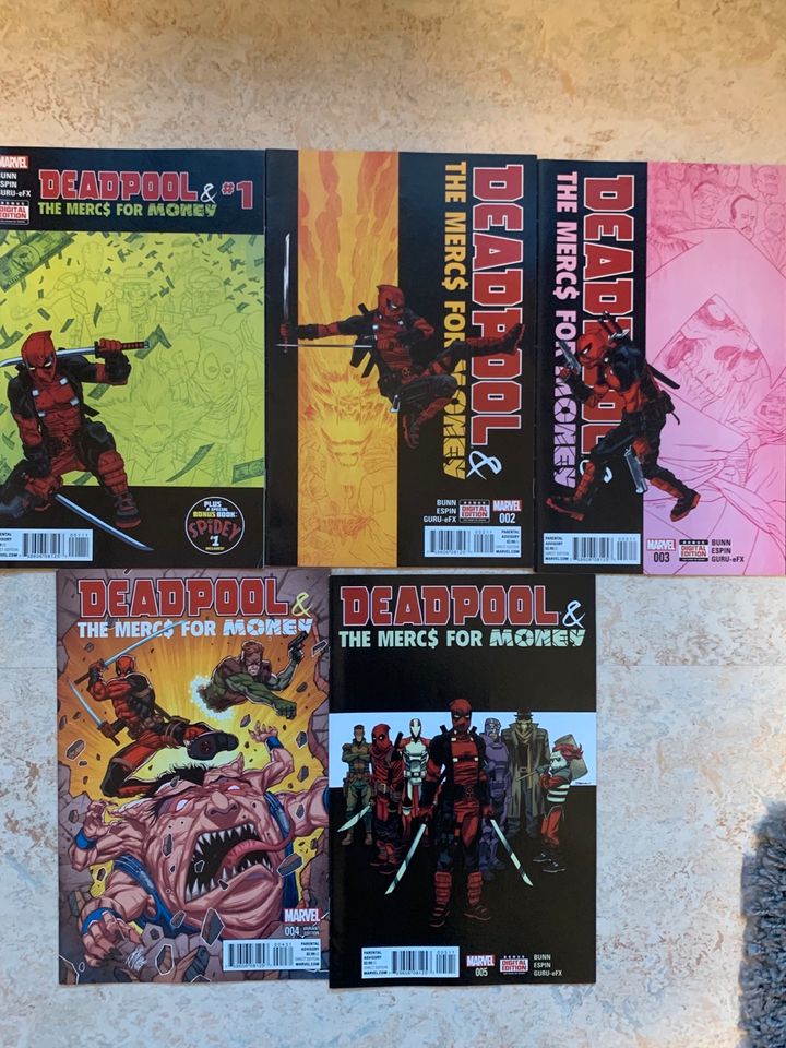 Marvel Comics Sammlung Deadpool The Metcs for Money - 5 Stück in Hallstadt