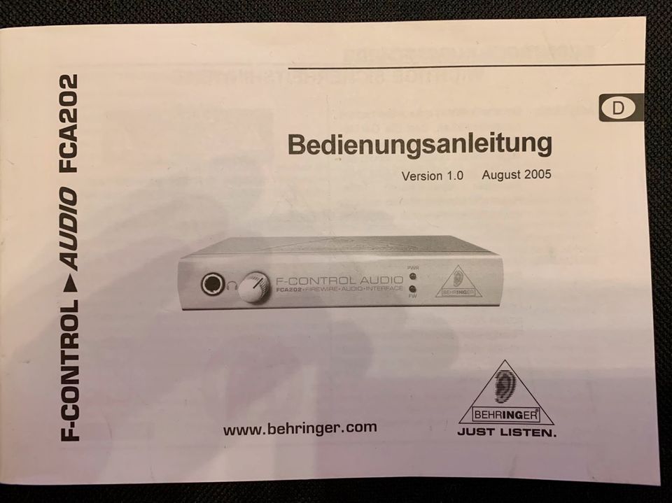 Behringer FCA202 FireWire Audi Interface in Hagen