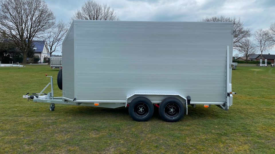 ⭐ BAOS Voll Aluminium Kofferanhänger Pkw Anhänger Aluminium Kasten Transportanhänger Hochlader Tieflader mobile Werkstatt mobiles Lager Baustelle Möbeltransport Umzug Promotion Motorradanhänger Ballon in Großenkneten