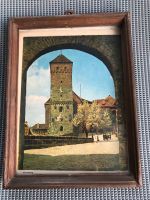 Bild im Holzrahmen Postkarte Motiv: Nürnberg Burg 50er Bayern - Schwabach Vorschau