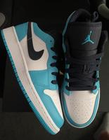 Nike Air Jordan 1 low Black White Blue 37,5 schwarz weiß West - Nied Vorschau