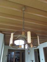 Lampe Leuchte - 6 eckig m. Holz und Glas z. Hängen Bayern - Ernsgaden Vorschau