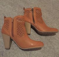 Damen Schuhe Stiefeletten Gr. 38 cognac braun top Sachsen-Anhalt - Theeßen Vorschau