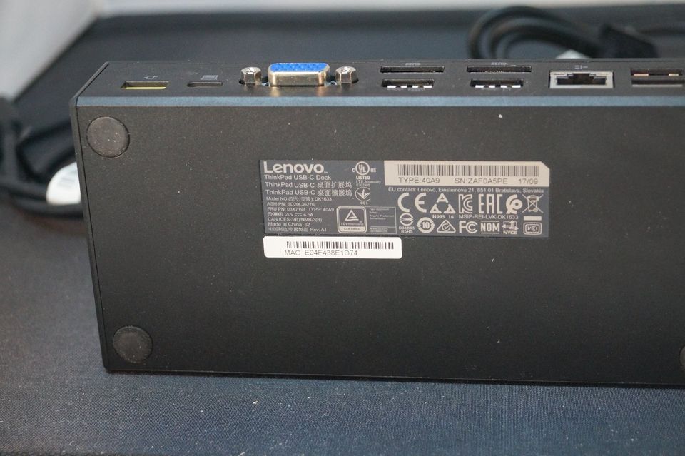 Lenovo Thinkpad USB-C Dock 40A9 inkl. Netzteil / USB-C Kabel in Schiltberg