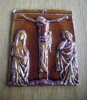 Kachelbild sehr alt mit Christlichen Motiv Kreuzigung Kr. Landshut - Furth Vorschau
