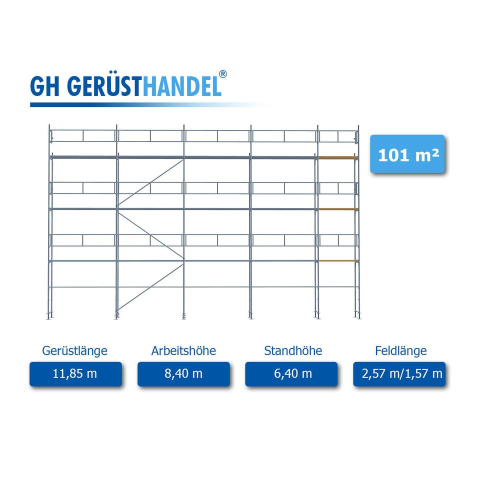 Layher Assco Stahlgerüst mit Holz- & Stahlboden Arbeitsgerüst in Vöhringen