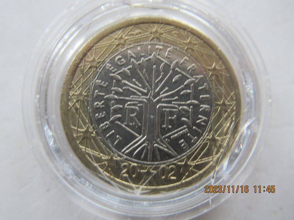 Fehlprägung Französiche 1.- Euro Münze 2002 in München