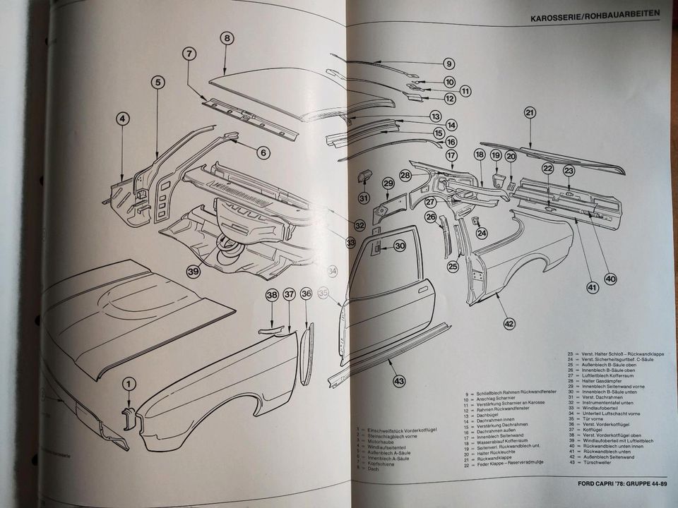 Ford Capri 3 Reparatur Handbuch Karosserie + Lackierung 1978 in Neufraunhofen