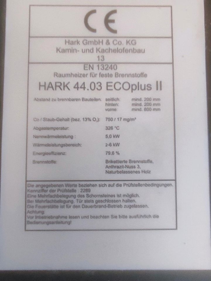 HARK 44 GT ECOplus Holzofen Kaminofen in Freudenburg