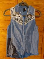 Blaue kurzärmliche Bluse mit Spitze H&M S Schleswig-Holstein - Satrup Vorschau