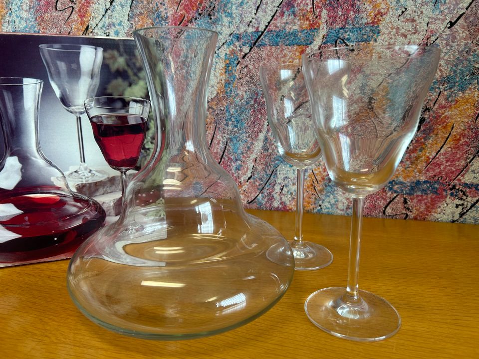 Glas | Karaffe | Dekanter | Wein | 2 Gläser | Set | OVP | Neu in Backnang