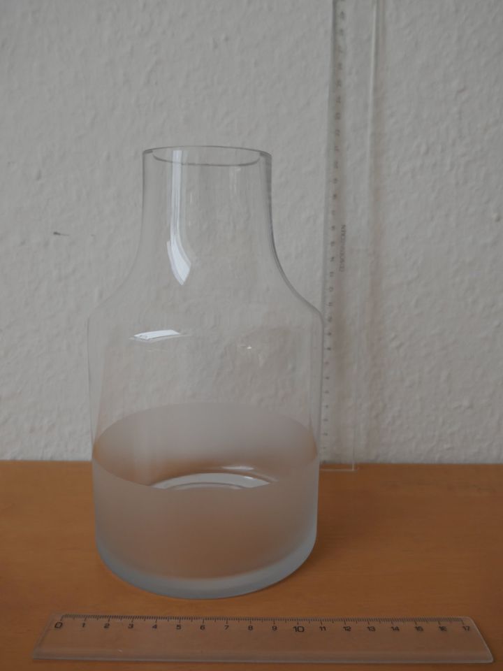 Depot Vase Set transparent Gefäß Glas matt Milchglas Flasche gold in Dresden