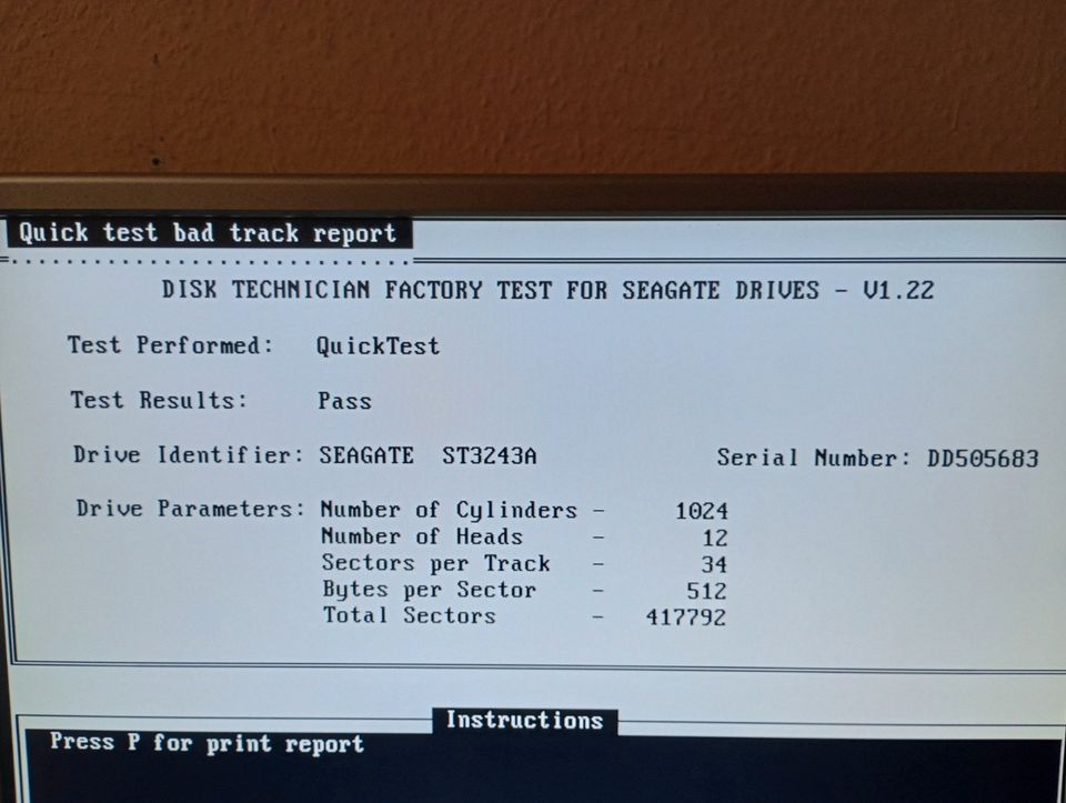 Seagate ST3243A 214 MB IDE/AT Retro Festplatte getestet in Lohmar