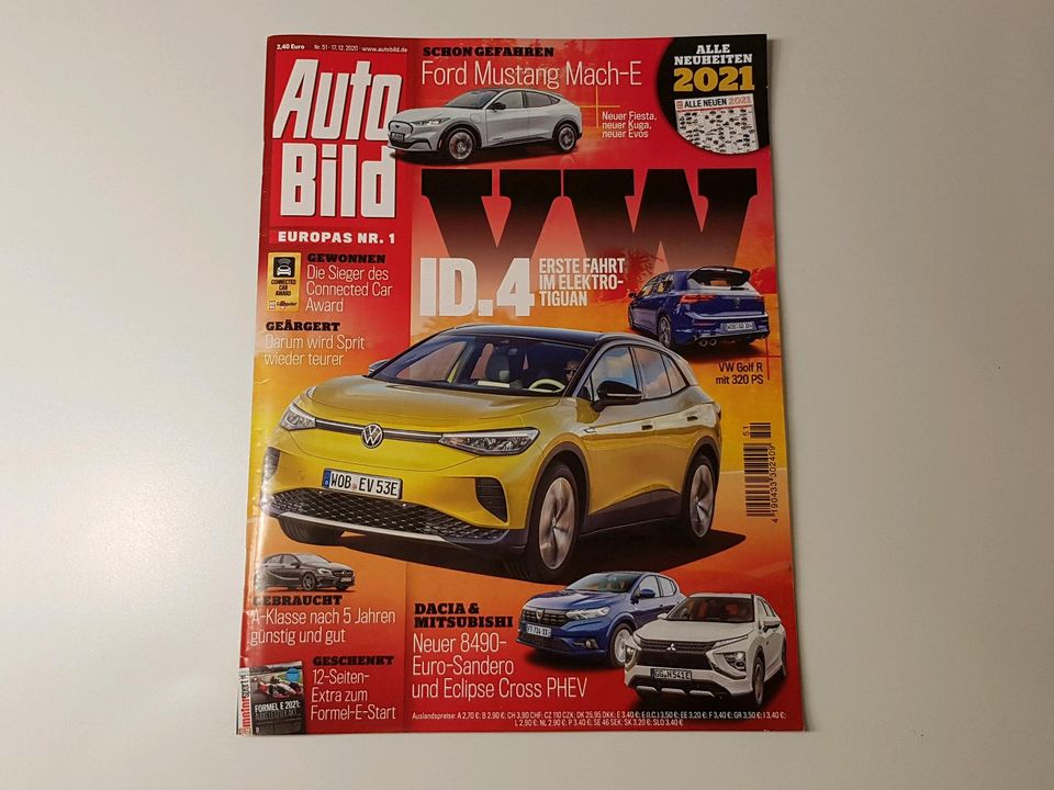 Auto Bild 51/2020 VW ID.4 Ford Mustang Golf Tiguan in Barsinghausen