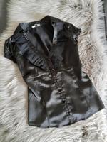 Festliche Bluse Shirt Oberteil Schwarz Glanz Gr. XS Bayern - Wunsiedel Vorschau