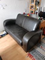 Leder Sofa schwarz, Zweisitzer, Schwarze Couch, Echtes Leder Leipzig - Sellerhausen-Stünz Vorschau