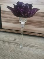 Deko Glas Blume Teelichthalter lila gesprenkelt Sachsen-Anhalt - Gommern Vorschau