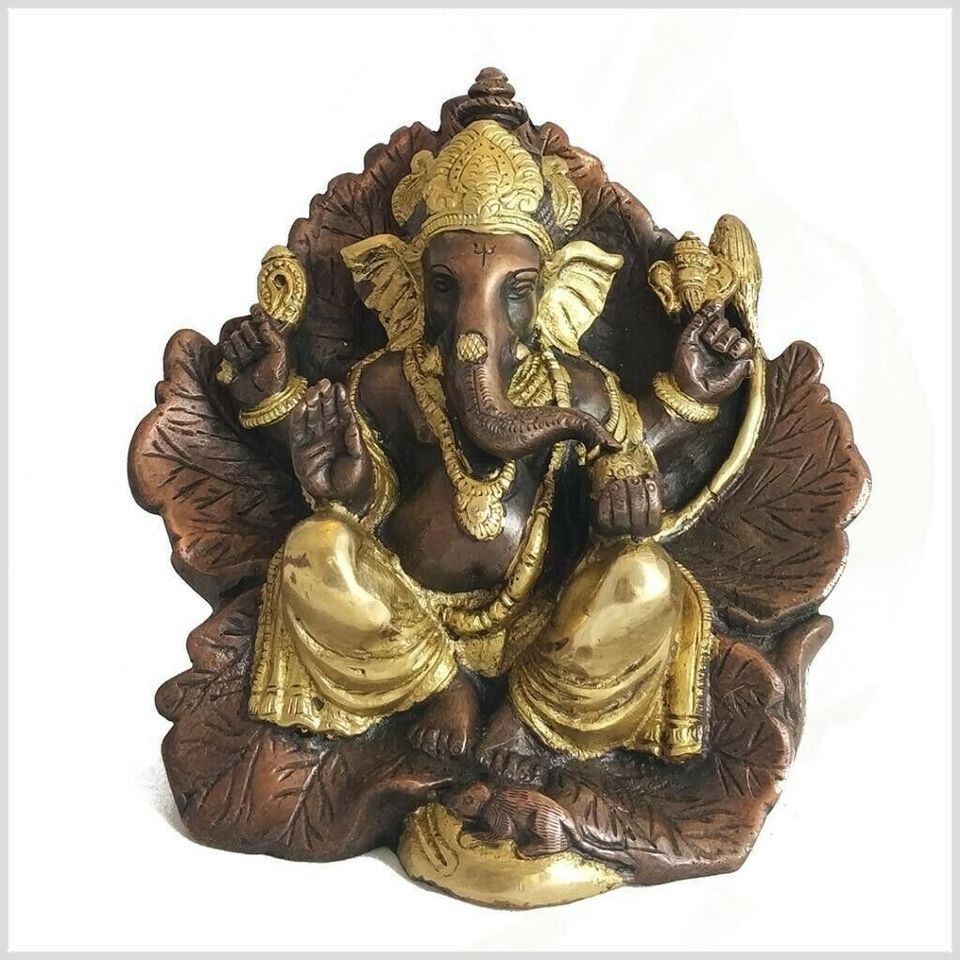 Blatt Ganesha Messing 11 cm 1 KG Gramm Indien Tibet Nepal Glücksg in Hamburg