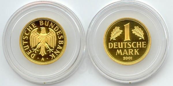 Gold Münze 1 Deutsche Mark   + 2  Gold Stücke in Schwerin