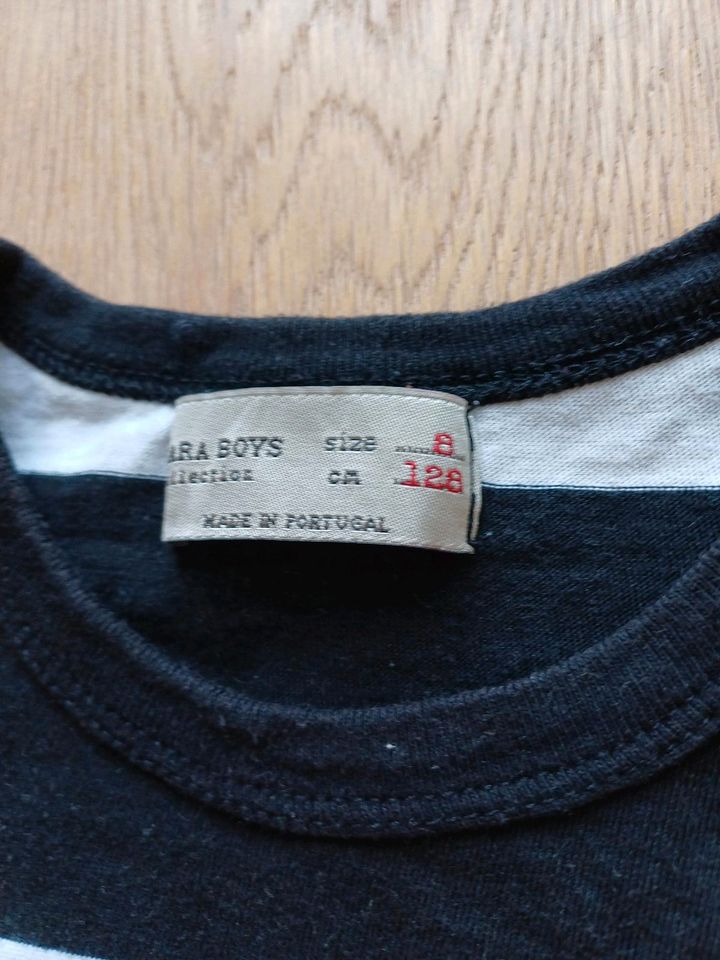 Zara ❤️ T-Shirt, Streifen, schwarz-weiß, Größe 128 in Schwarzach am Main