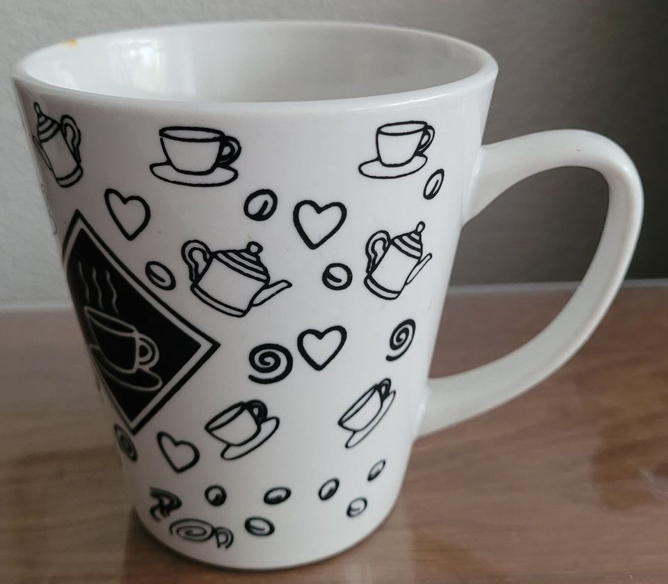 Kaffeetasse Teetasse neu weiss schwarz Keramik in Dortmund