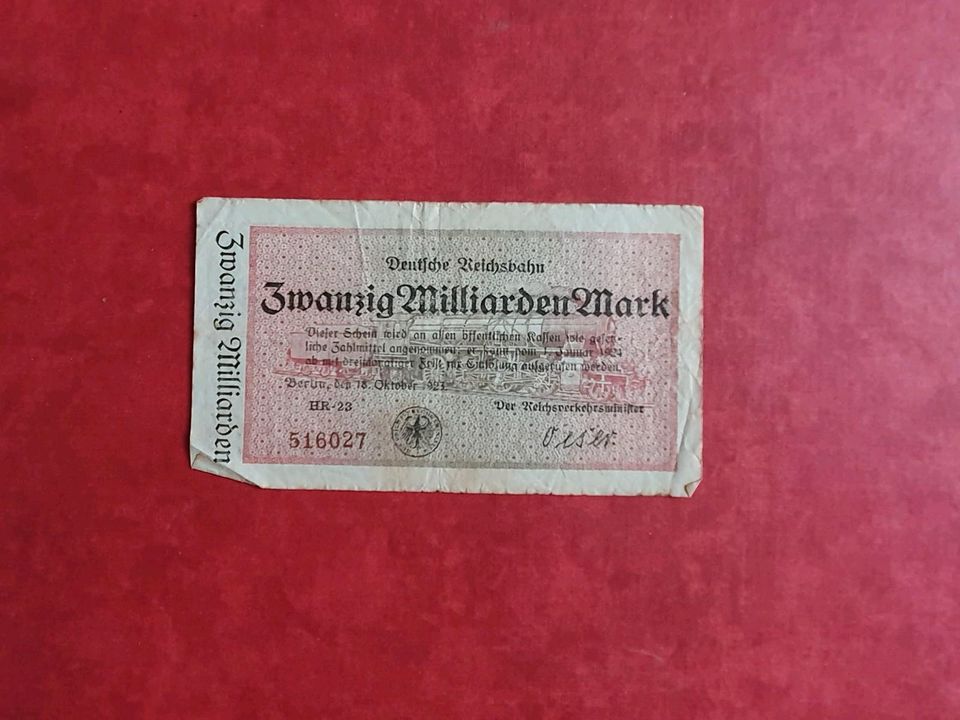 Alte deutsche Banknoten, Reichsbanknoten, historische Geldscheine in Radebeul