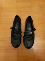 Lederballerina, schwarze flache Schuhe, Größe 37 Frankfurt am Main - Sachsenhausen Vorschau