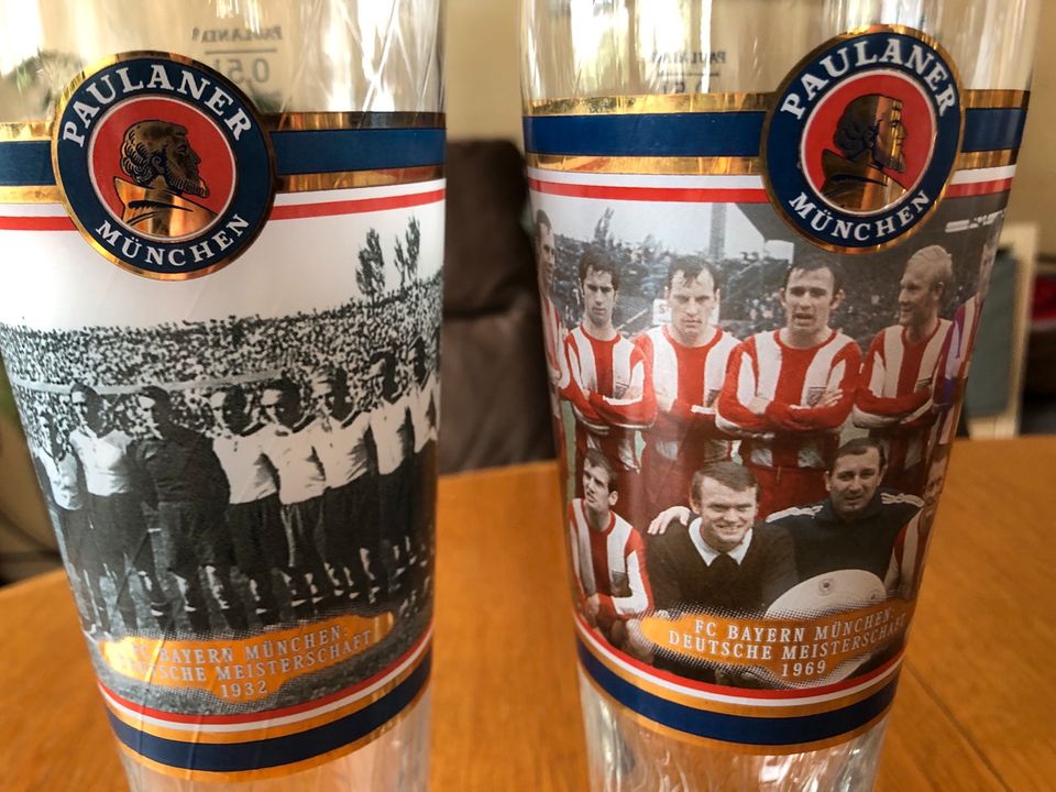 2 Biergläser Weizen Sammelgläser Paulaner FC Bayern München in Bielefeld