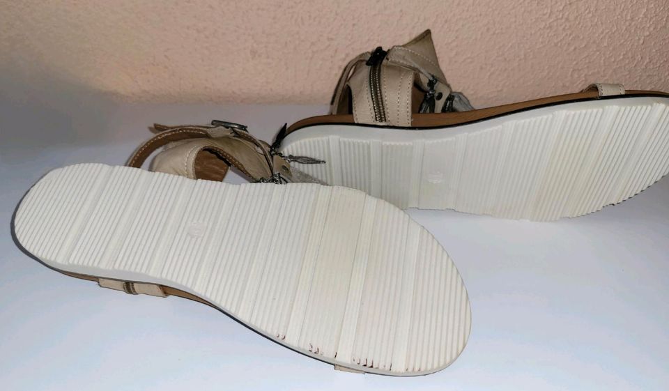 Maca Kitzbühel, beige Leder Sandalen, Gr 39, NEU in Düsseldorf