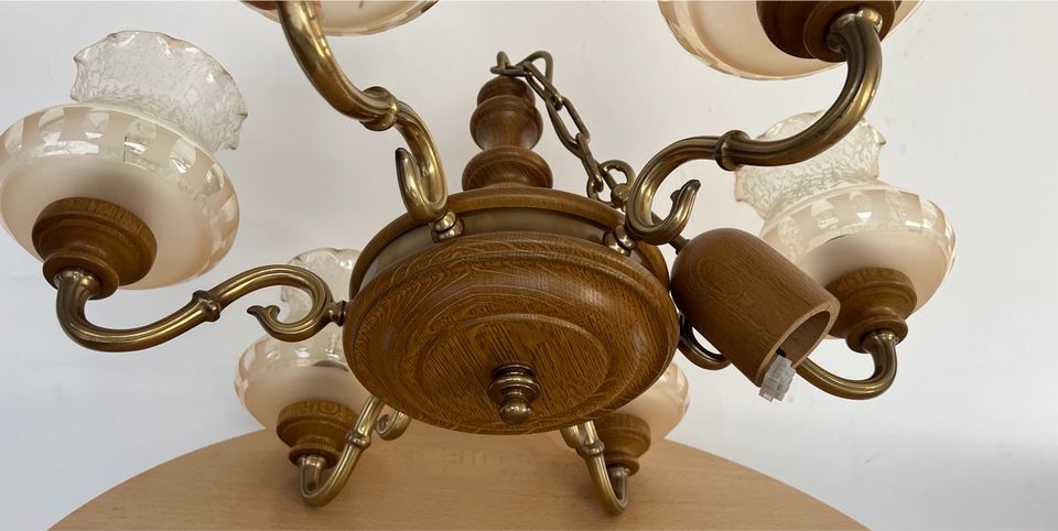 Massivholz-Kronleuchter Lampe Landhausstil 6-Arm in Barsinghausen