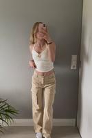 vintage Bershka petite cargo Hose medium rise straight beige 34 Baden-Württemberg - Reutlingen Vorschau