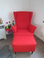 Ikea STRANDMON Ohren Sessel Ohrensessel + Hocker rot Bayern - Lohr (Main) Vorschau