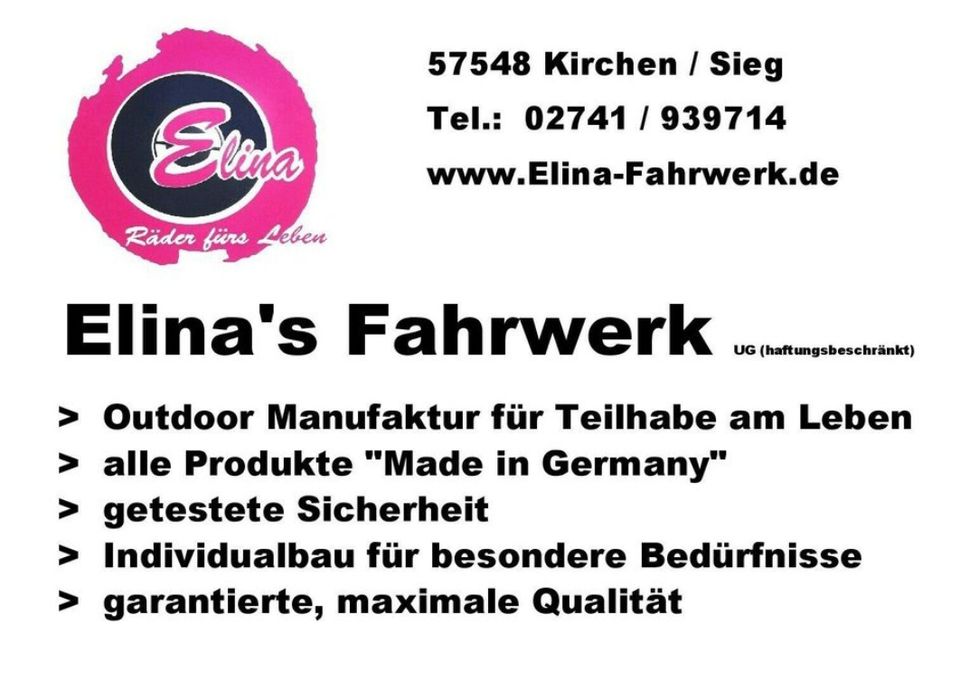 Elina´s Fahrwerk Le Camion Rollstuhl-Fahrrad Fahrrad-Anhänger  X in Kirchen (Sieg)