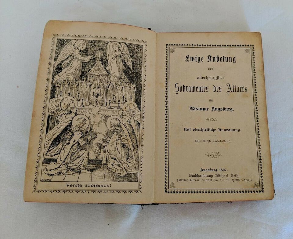 Gebetbuch Ewige Anbetung Bistum Augsburg 1897 Orte+Zeiten in Dillingen (Donau)