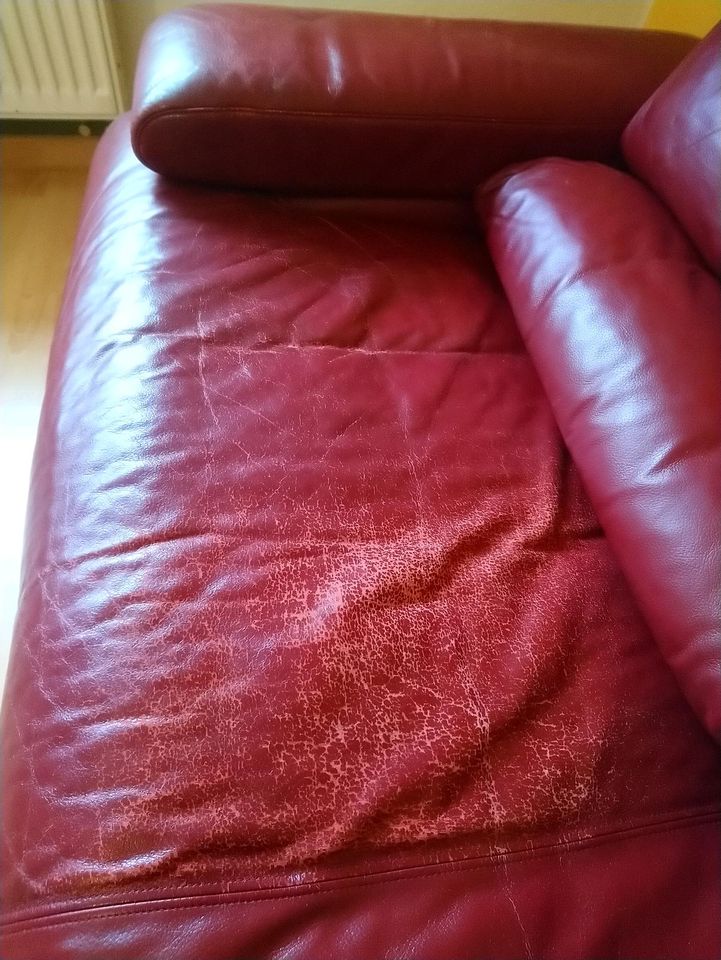 Ledersofa rot Rolf Benz Couch in Jena