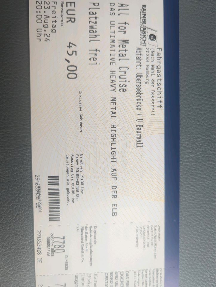 3 Tickets für All For Metal Cruise in Hamburg in Künzell