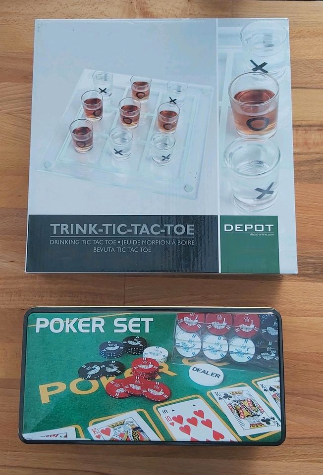 • Trinkspiel Tic Tac Toe Glas & Poker Set Neu & unbenutzt • in Königsmoor