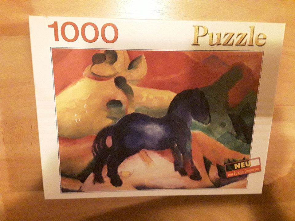 1000 Puzzle " Das blaue Pferdchen" von Franz Marc in Andechs