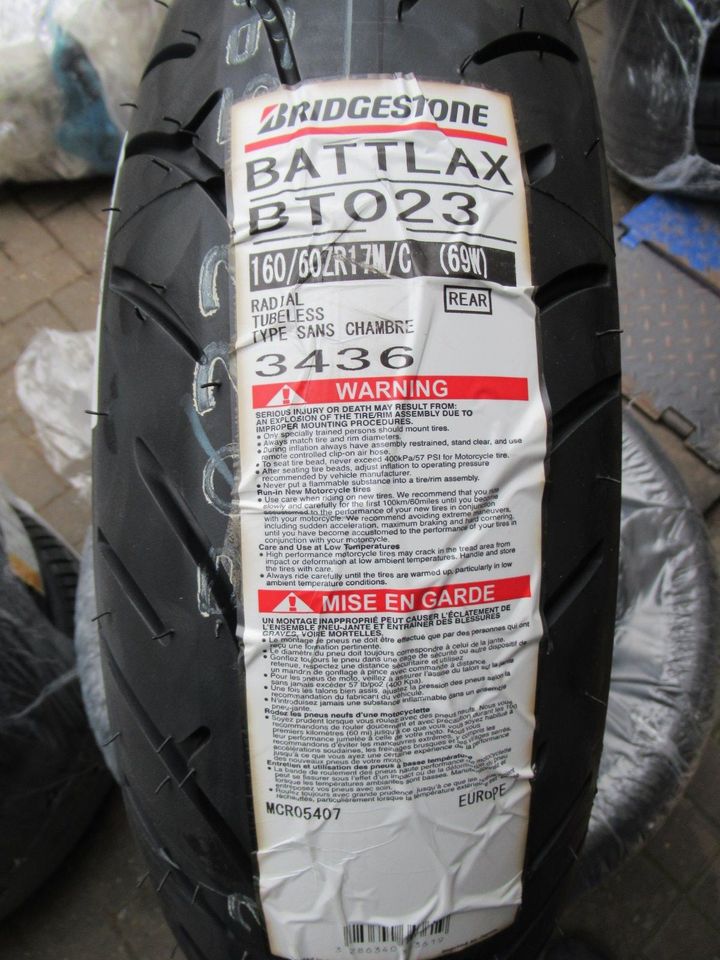 Bridgestone Battlax BT023- 110/70 R17+ 160/60 R17 BMW F650 CS in Ockenheim