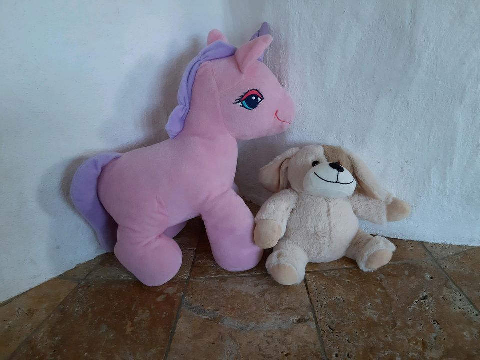 Mädchen Kuscheltiere Set 3€ Einhorn & Teddy mit Geheimfach in Untermerzbach