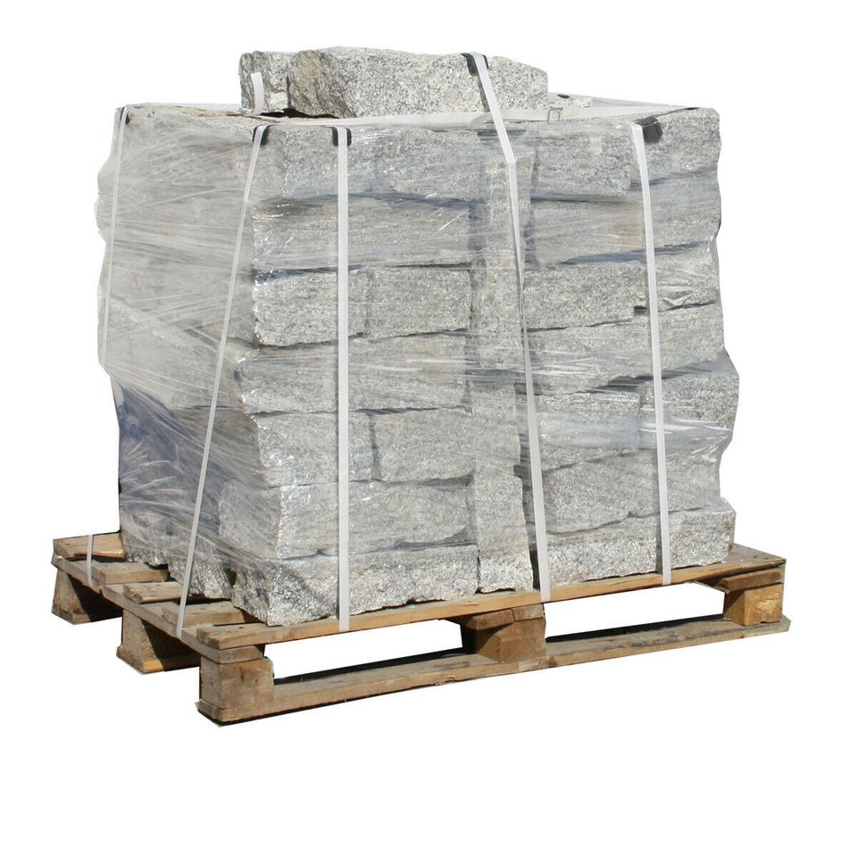 ✅ Granit Mauersteine Randsteine Palisaden Gehweg 1000kg Palette in Burkau