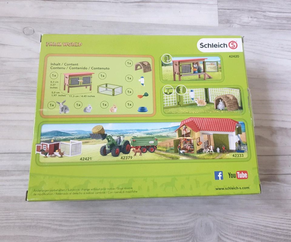 Schleich| Farm World | 42420 | Kaninchenstall + Kaninchen 13827 in Hunsrück