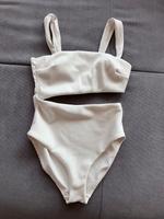 Monokini Badeanzug Bikini weiß Creme highwaist geriffelt H&M 38 Niedersachsen - Laatzen Vorschau