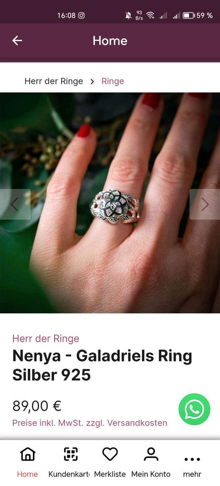 Herr der Ringe Galadriels Ring Nenya in Husum