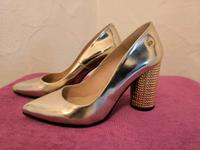 High Heels gold mit tollem Absatz ✨ Bayern - Dinkelsbuehl Vorschau